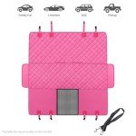 GXT Pink Dog Back Seat Cover with Leash