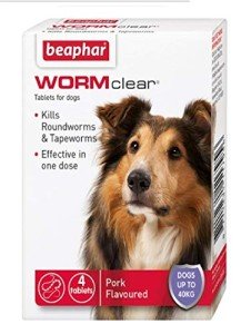 Beaphar WORMclear for Large Dogs 40kg+ - 4 Tabs