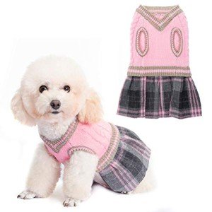 Cute Plaid Dog Jumper Dress for Small Breeds