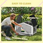 Elevated Outdoor Wooden Dog House with Openable Top