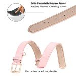 Adjustable Pink Leather Dog Collar with Alloy Buckle