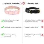 Adjustable Pink Leather Dog Collar with Alloy Buckle