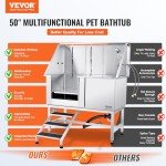 VEVOR Stainless Steel Dog Bathing Station with Stairs