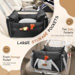 Waterproof Dog Car Seat with Storage Pockets