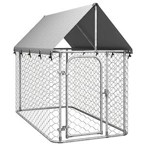 vidaXL Weather-Resistant Outdoor Dog Kennel with Roof