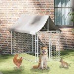 vidaXL Weather-Resistant Outdoor Dog Kennel with Roof