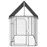 vidaXL Weather-Resistant Outdoor Dog Kennel with Roof