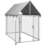 vidaXL Weather-Resistant Outdoor Dog Kennel with Roof