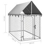 vidaXL Weather-Resistant Outdoor Dog Kennel with Roof