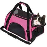 Foldable Soft-Sided Pet Carrier Bag (Pink, Medium)