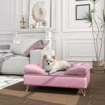 Pink Pet Sofa with Removable Backrest and Soft Cushion