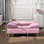Pink Pet Sofa with Removable Backrest and Soft Cushion