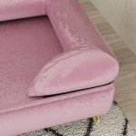 Pink Pet Sofa with Removable Backrest and Soft Cushion