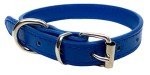 Vibrant Blue Leather Dog Collar for All Sizes