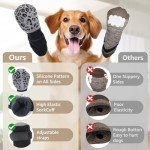 Anti-Slip Dog Socks for Licking Prevention (Grey)