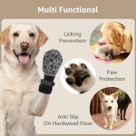 Anti-Slip Dog Socks for Licking Prevention (Grey)