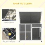 Outdoor Wooden Dog House with Openable Roof