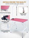 Adjustable 32" Pet Grooming Table - Pink