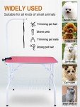 Adjustable 32" Pet Grooming Table - Pink