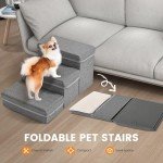 Sunowl Foldable 3-Step Dog Stairs for Sofas
