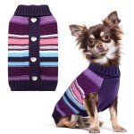 Cozy Striped Turtleneck Dog Sweater for Winter
