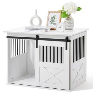 Stylish Wooden Dog Crate and End Table