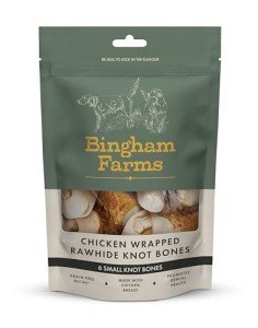 Chicken Wrapped Rawhide Knot Bones for Dogs - 6 Pack