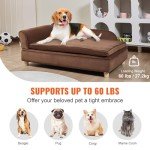 Soft Velvety Dog Couch for Small Pets