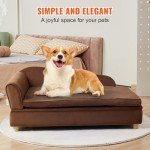 Soft Velvety Dog Couch for Small Pets
