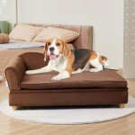 Soft Velvety Dog Couch for Small Pets