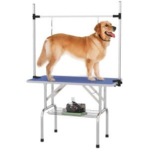 Adjustable 42" Dog Grooming Table with Rubber Top