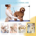 Adjustable 42" Dog Grooming Table with Rubber Top