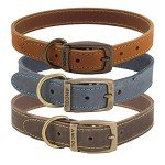 Ancol Timberwolf Leather Sable Dog Collar 35-43 cm