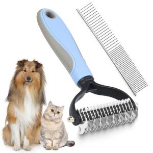 Double-Sided Dog Brush for Shedding and Tangles