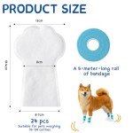 24 Pcs Disposable Dog Shoes and Paw Protectors