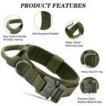 Ledeak Tactical Dog Collar with Handle, Green
