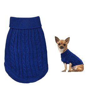 Cozy Blue Turtleneck Sweater for Small Dogs