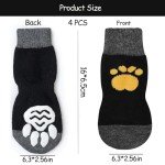 4 Dog Socks with Rubber Bottoms and Straps