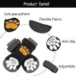 4 Dog Socks with Rubber Bottoms and Straps