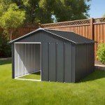 Durable Anthracite Dog House with Protective Roof
