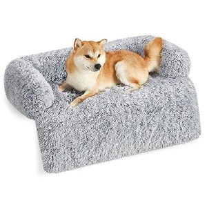 Feandrea Calming FluffyHug Dog Sofa Bed, Grey