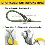 Fida Slip Rope Dog Lead - 1.8m, Reflective Green