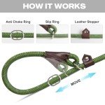 Fida Slip Rope Dog Lead - 1.8m, Reflective Green