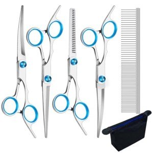 Dog Grooming Scissors Set with Storage Bag