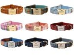 Custom Plaid Dog Collar with Engraved Info