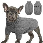 Cozy Dark Grey Knitted Dog Jumper - XS