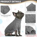 Cozy Dark Grey Knitted Dog Jumper - XS