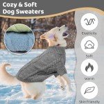 Cozy Dark Grey Knitted Dog Jumper - XS