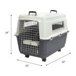 Large Rolling Dog Kennel with Wire Door - Gray