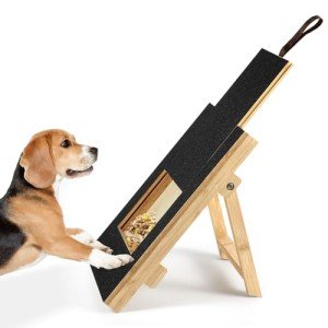 Wooden Dog Scratch Pad with Snack Box